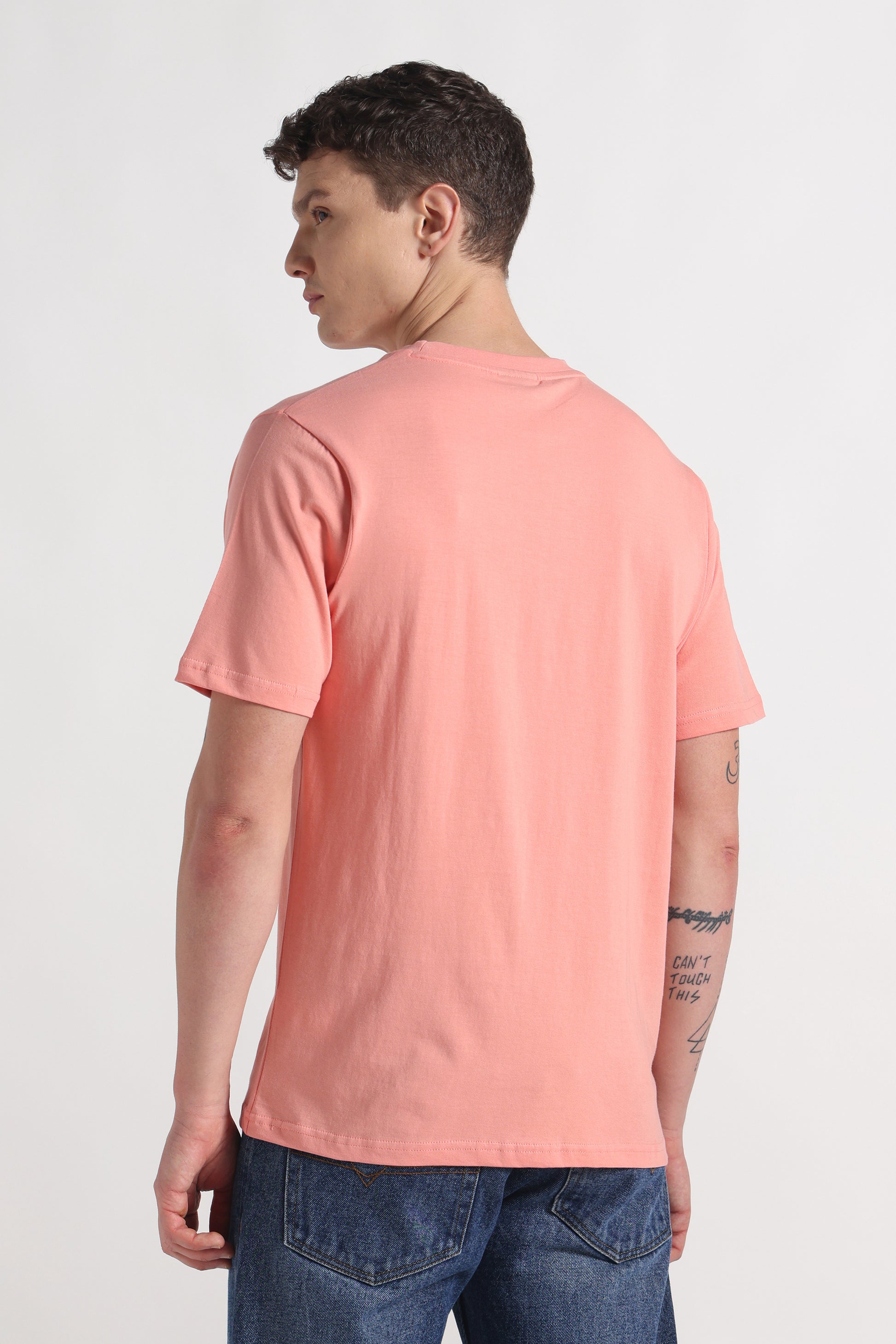 Clay Coral Crew Neck Organic Cotton T-Shirt – 180 GSM