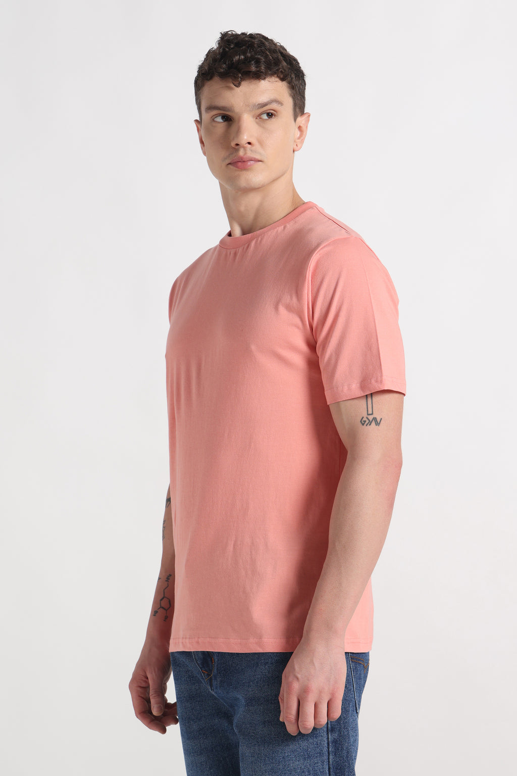 Clay Coral Crew Neck Organic Cotton T-Shirt – 180 GSM
