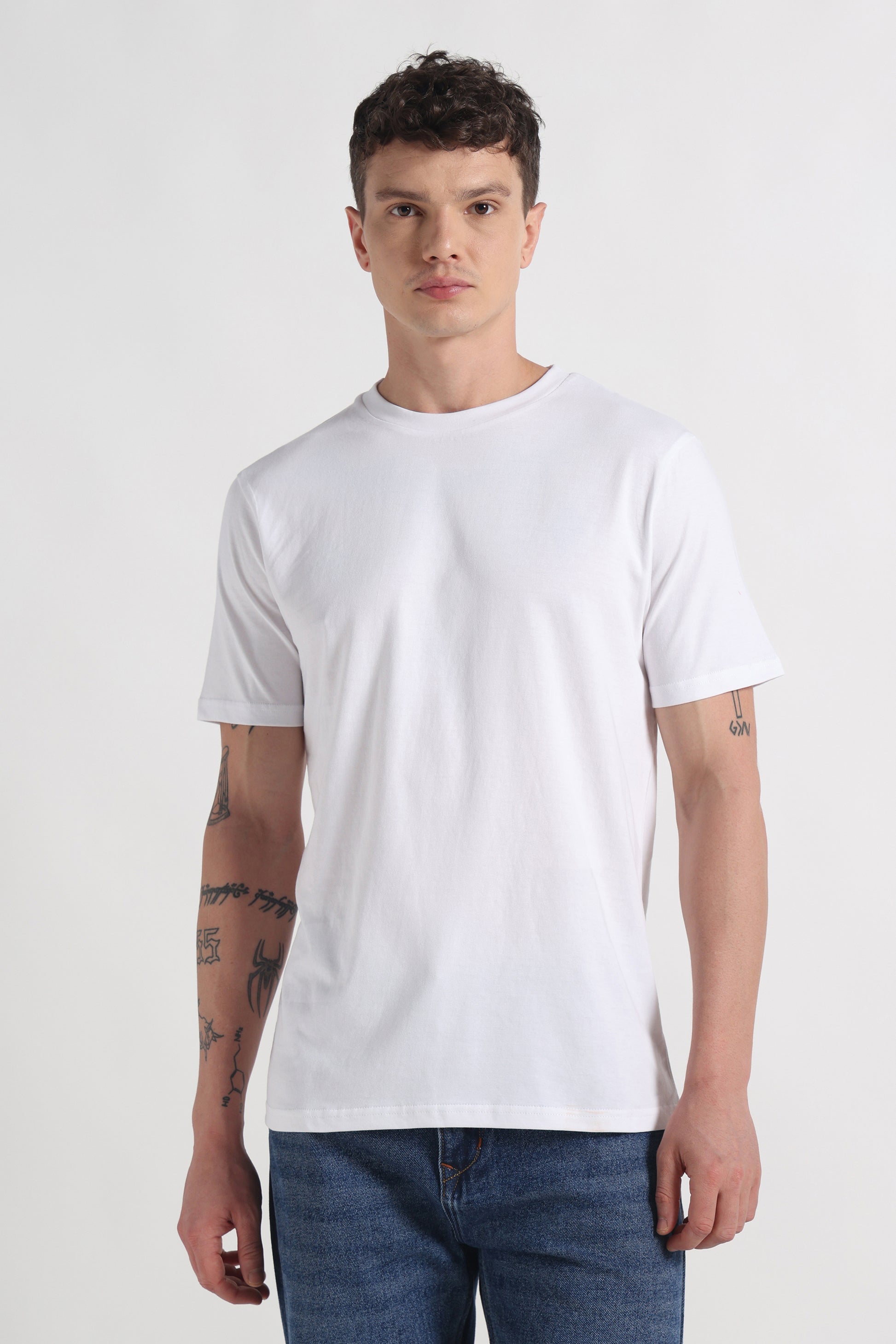 Frost Veil Crew Neck Organic Cotton T-Shirt – 180 GSM