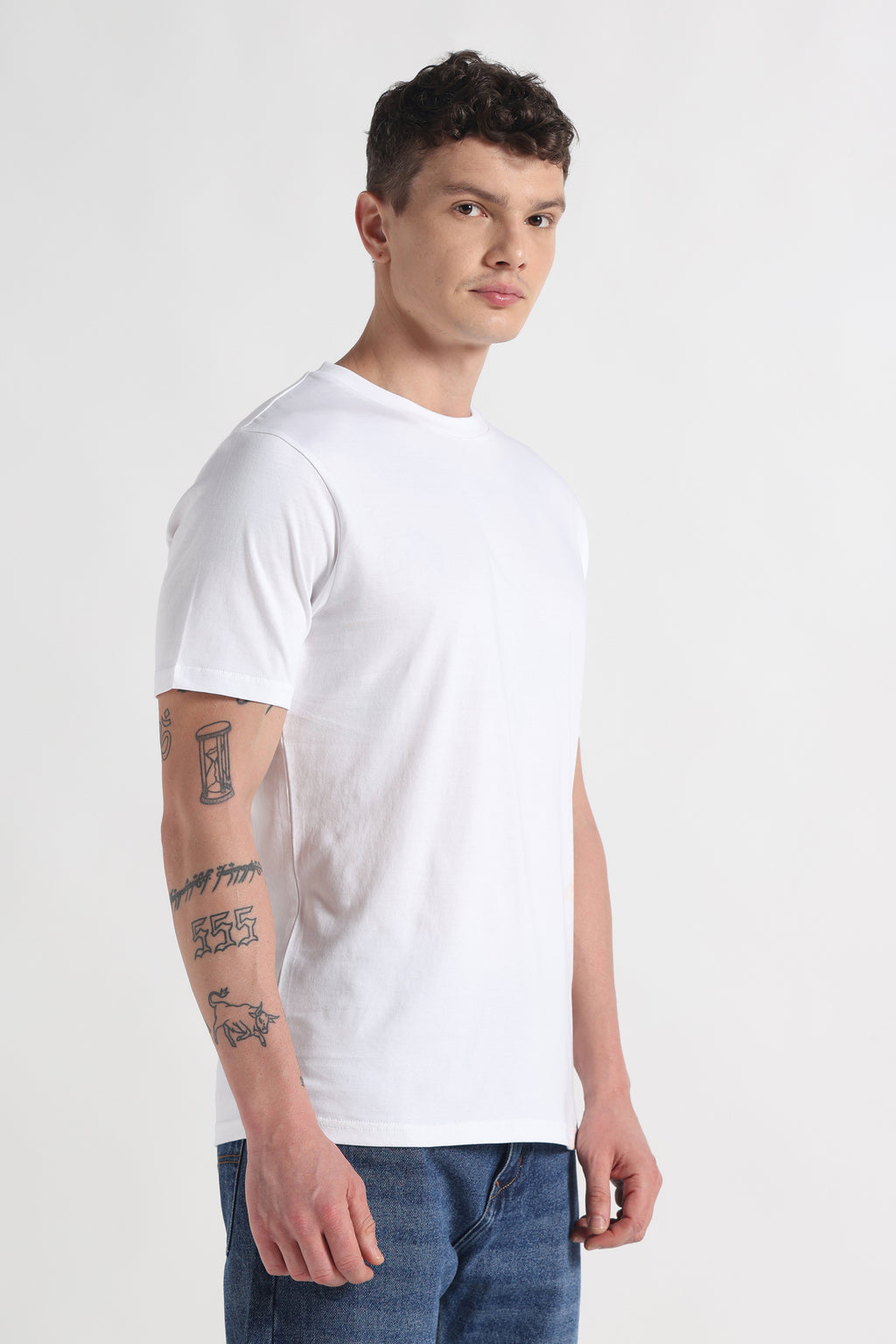 Frost Veil Crew Neck Organic Cotton T-Shirt – 180 GSM