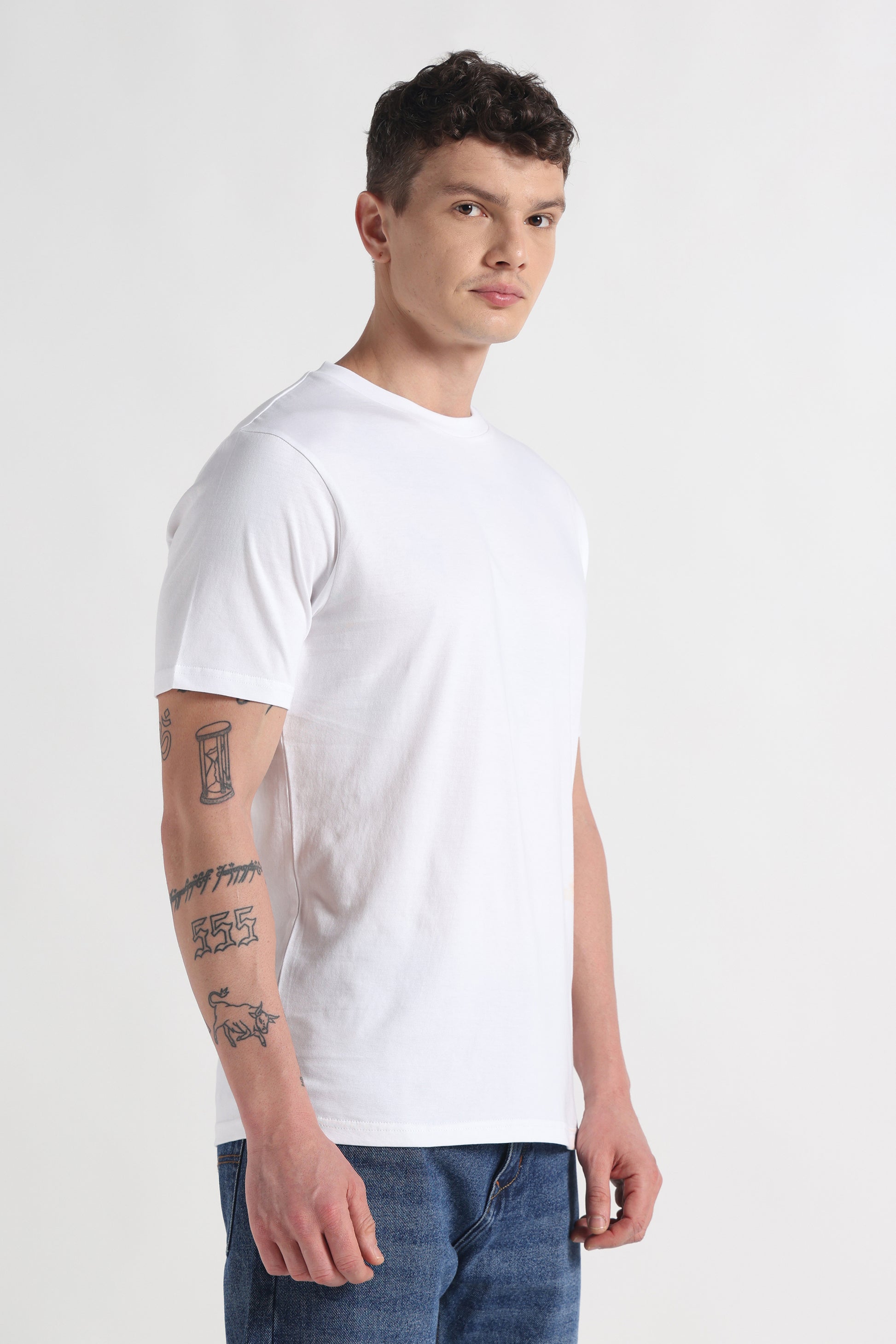 Frost Veil Crew Neck Organic Cotton T-Shirt – 180 GSM