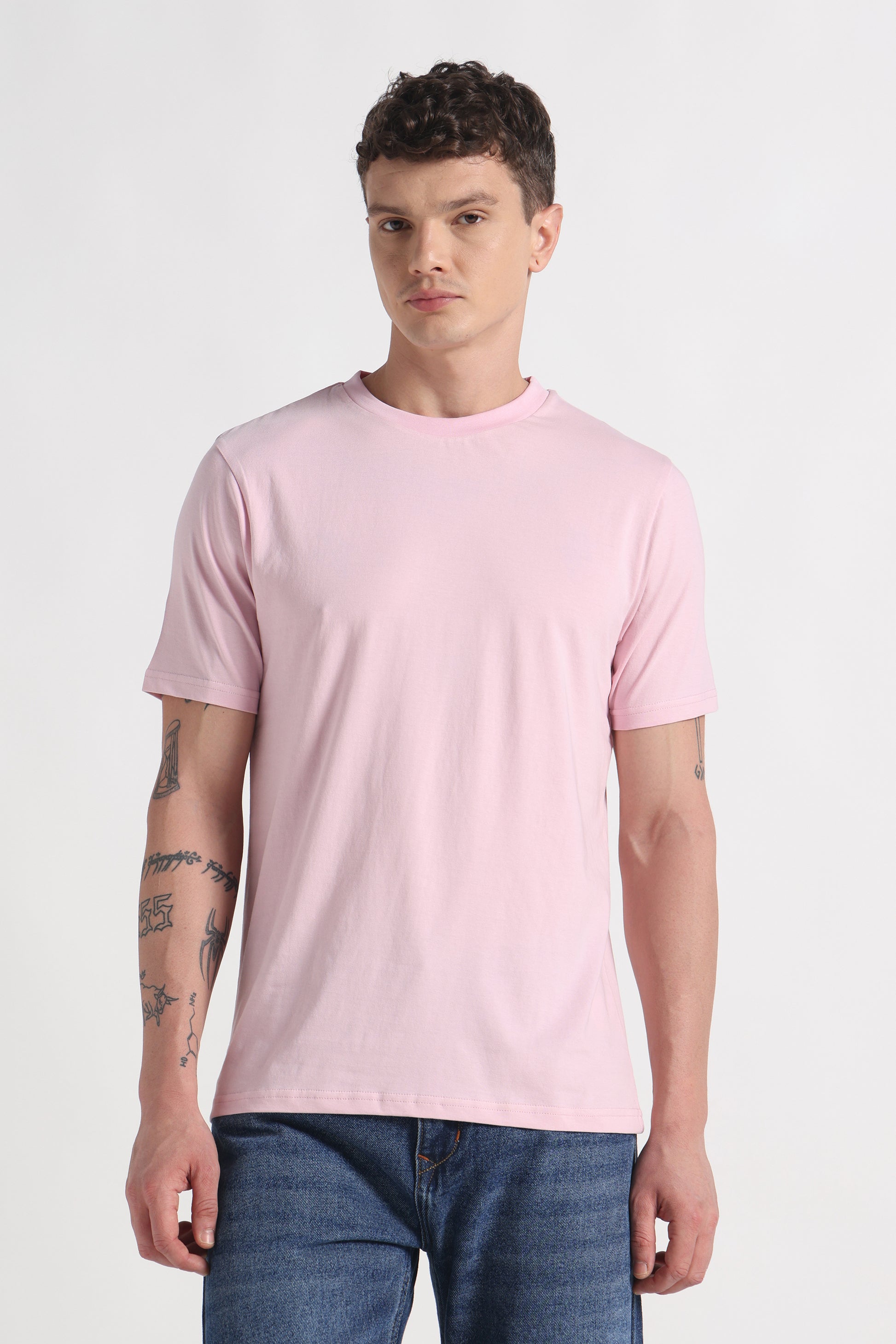 Blush Crew Neck Organic Cotton T-Shirt – 180 GSM