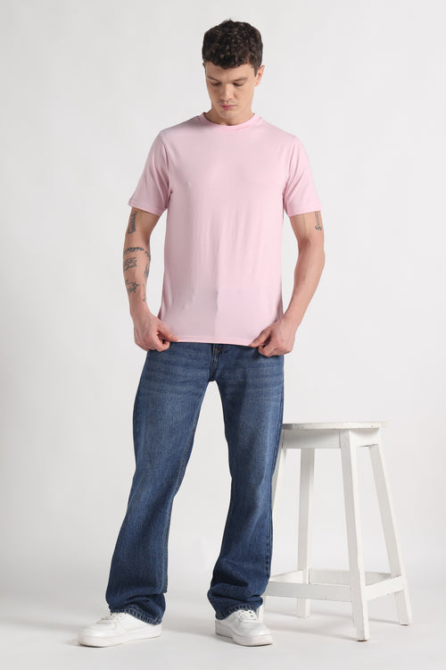 Blush Crew Neck Organic Cotton T-Shirt – 180 GSM