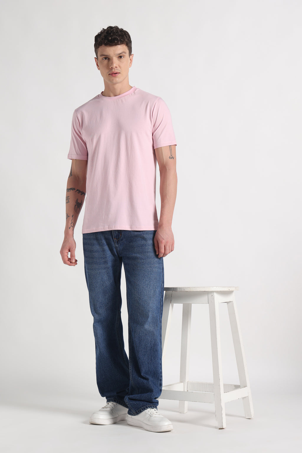 Blush Crew Neck Organic Cotton T-Shirt – 180 GSM