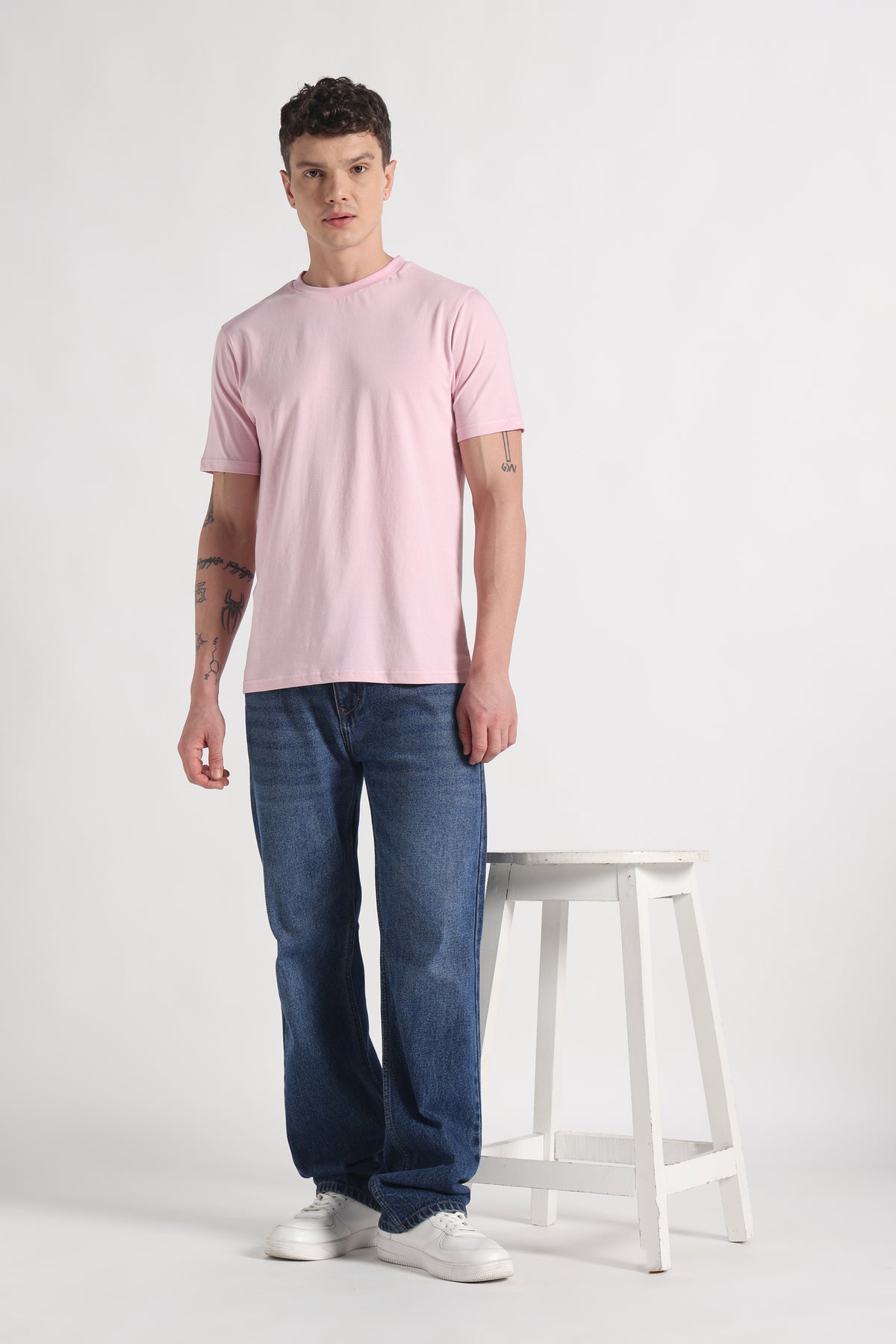 Blush Crew Neck Organic Cotton T-Shirt – 180 GSM