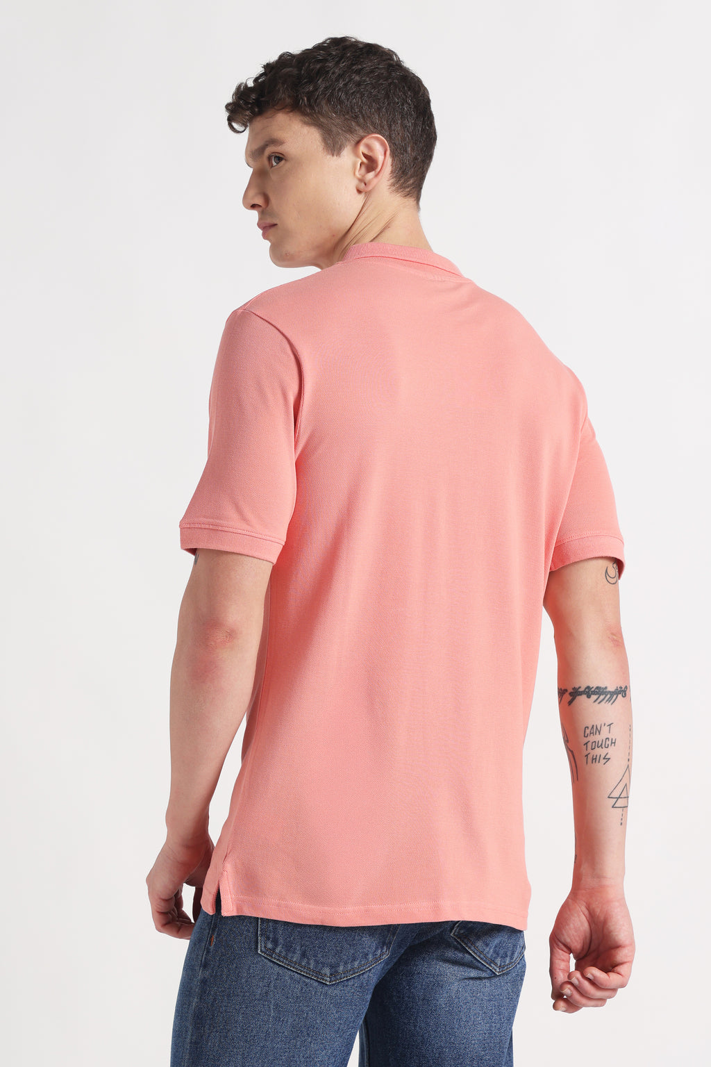 Clay Coral Polo Organic Cotton T-Shirt – 220 GSM