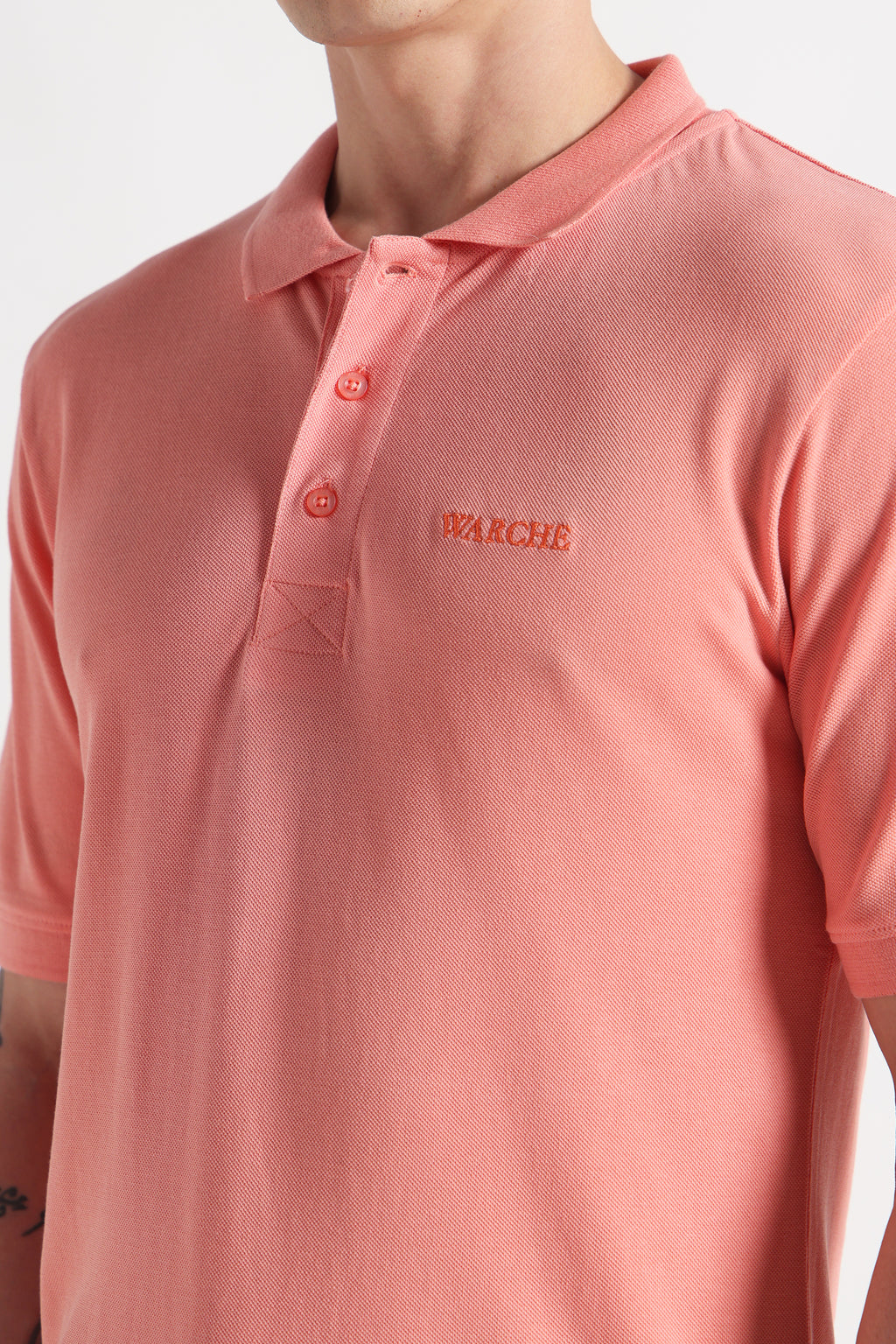 Clay Coral Polo Organic Cotton T-Shirt – 220 GSM