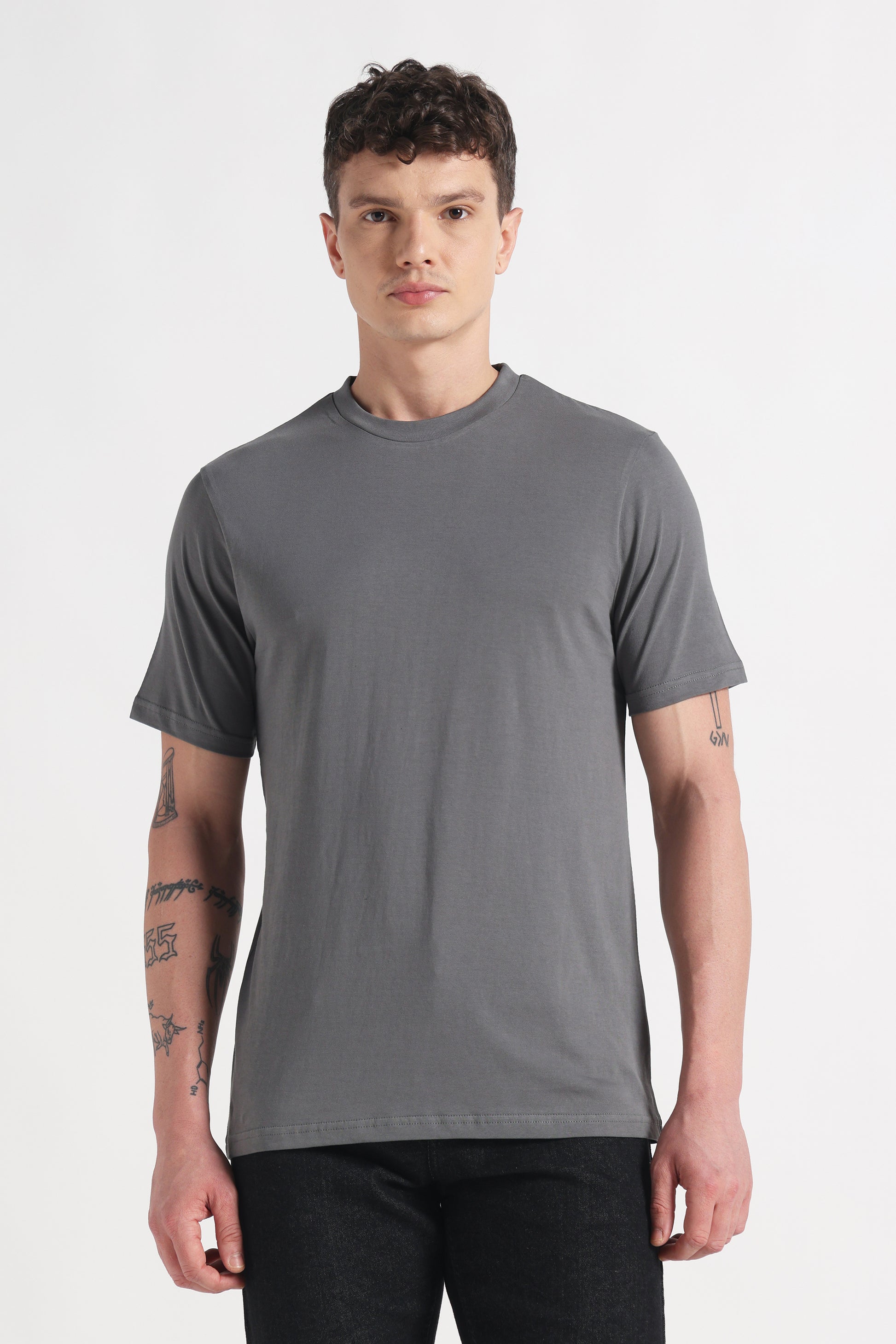 Stone Dusk Crew Neck Organic Cotton T-Shirt – 180 GSM