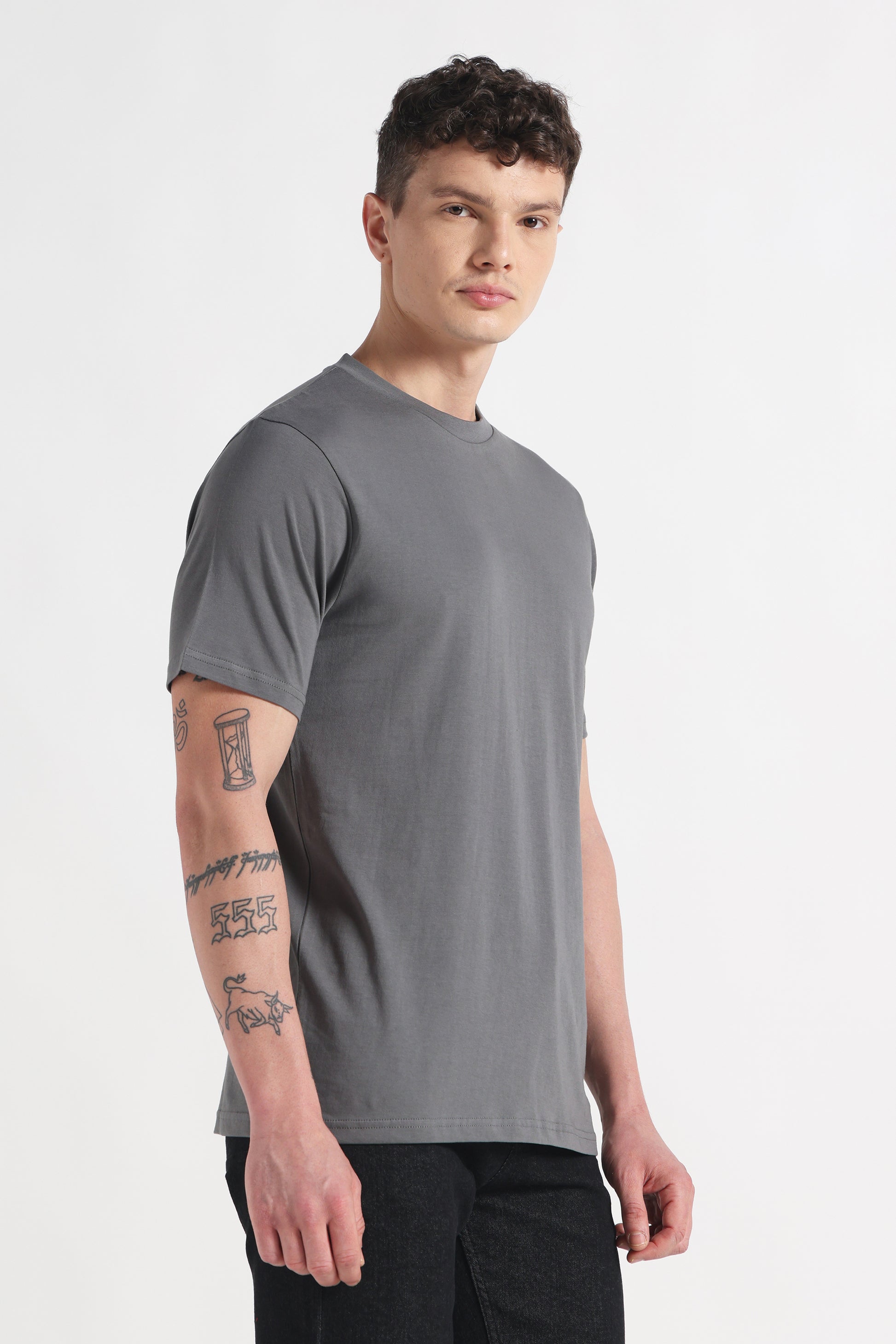 Stone Dusk Crew Neck Organic Cotton T-Shirt – 180 GSM