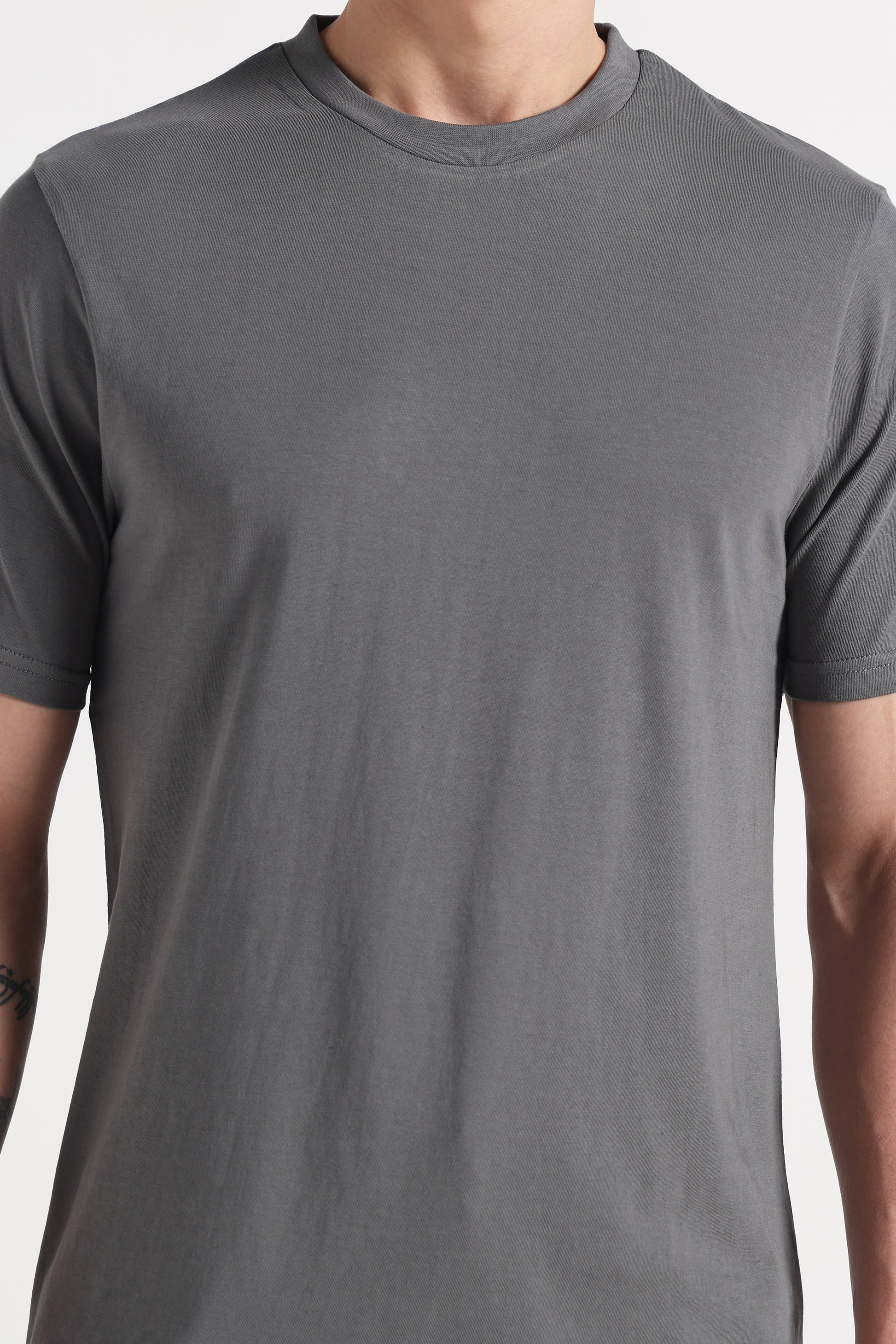 Stone Dusk Crew Neck Organic Cotton T-Shirt – 180 GSM