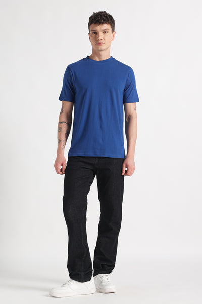 Indigo Drift Crew Neck Organic Cotton T-Shirt – 180 GSM