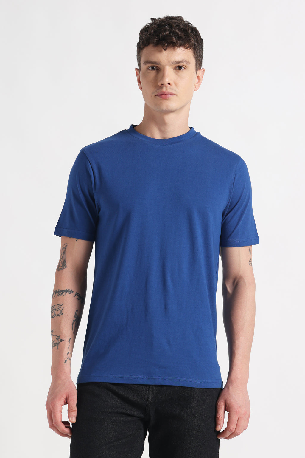 Indigo Drift Crew Neck Organic Cotton T-Shirt – 180 GSM