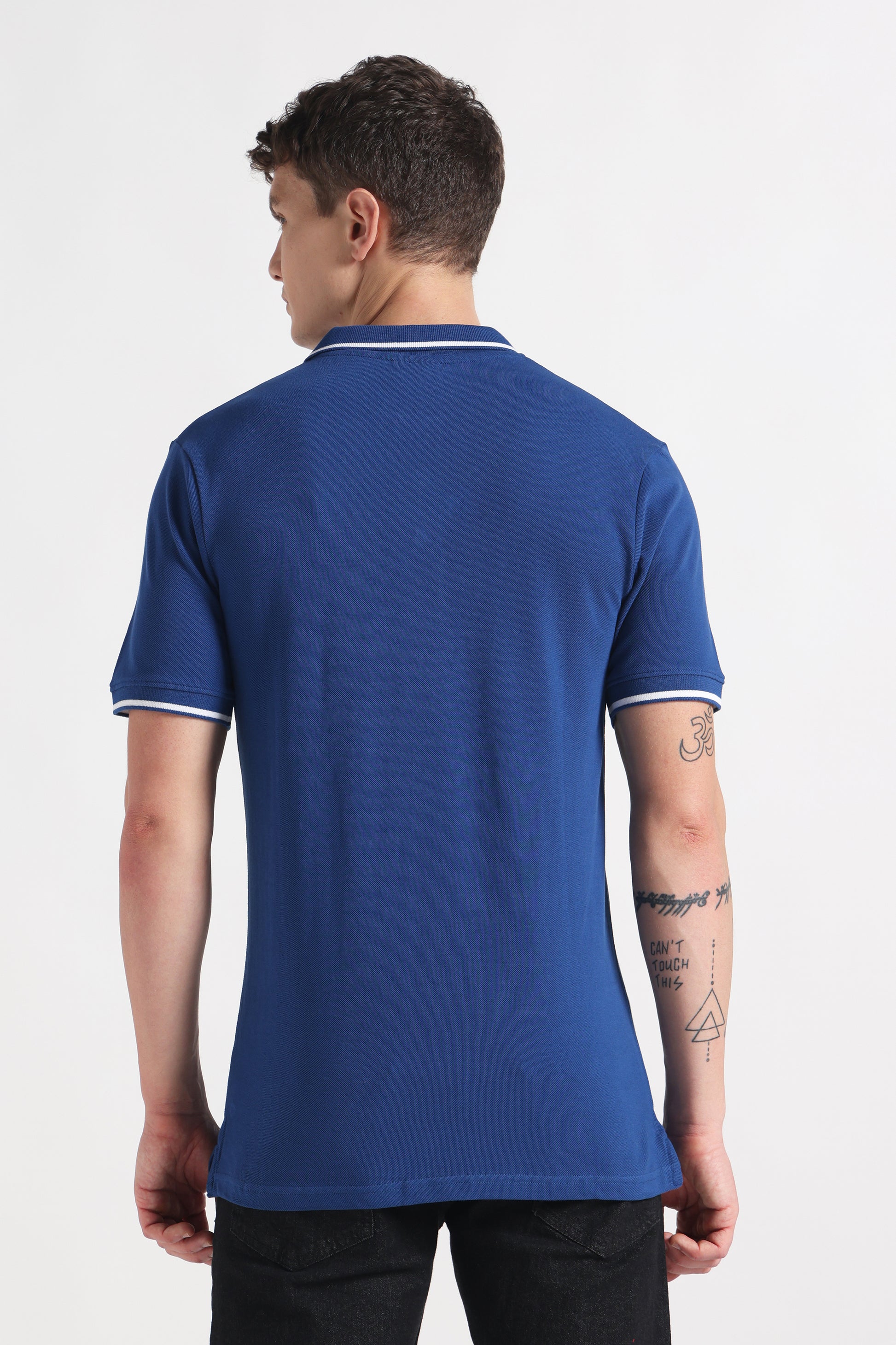 Indigo Drift Polo Organic Cotton T-Shirt – 220 GSM