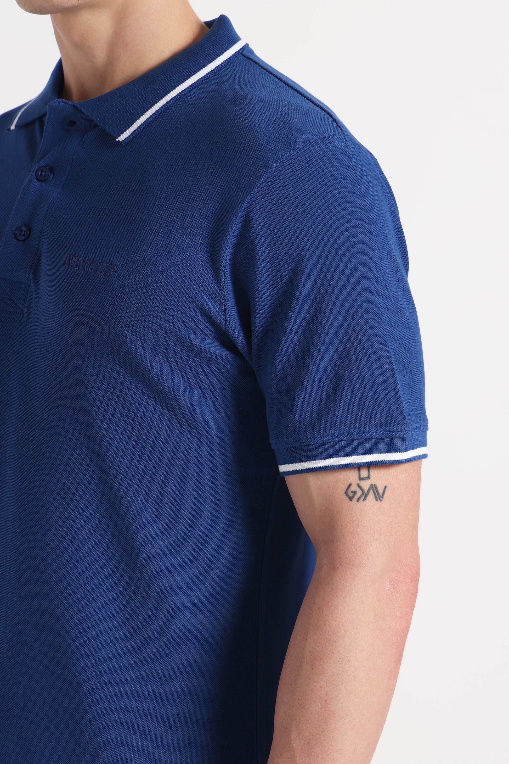 Indigo Drift Polo Organic Cotton T-Shirt – 220 GSM