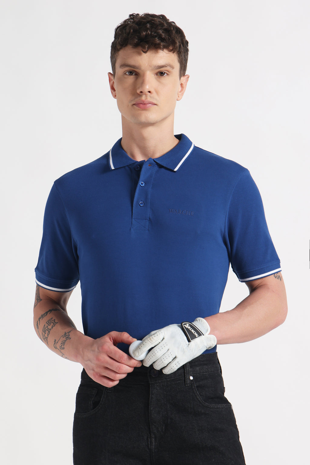Indigo Drift Polo Organic Cotton T-Shirt – 220 GSM