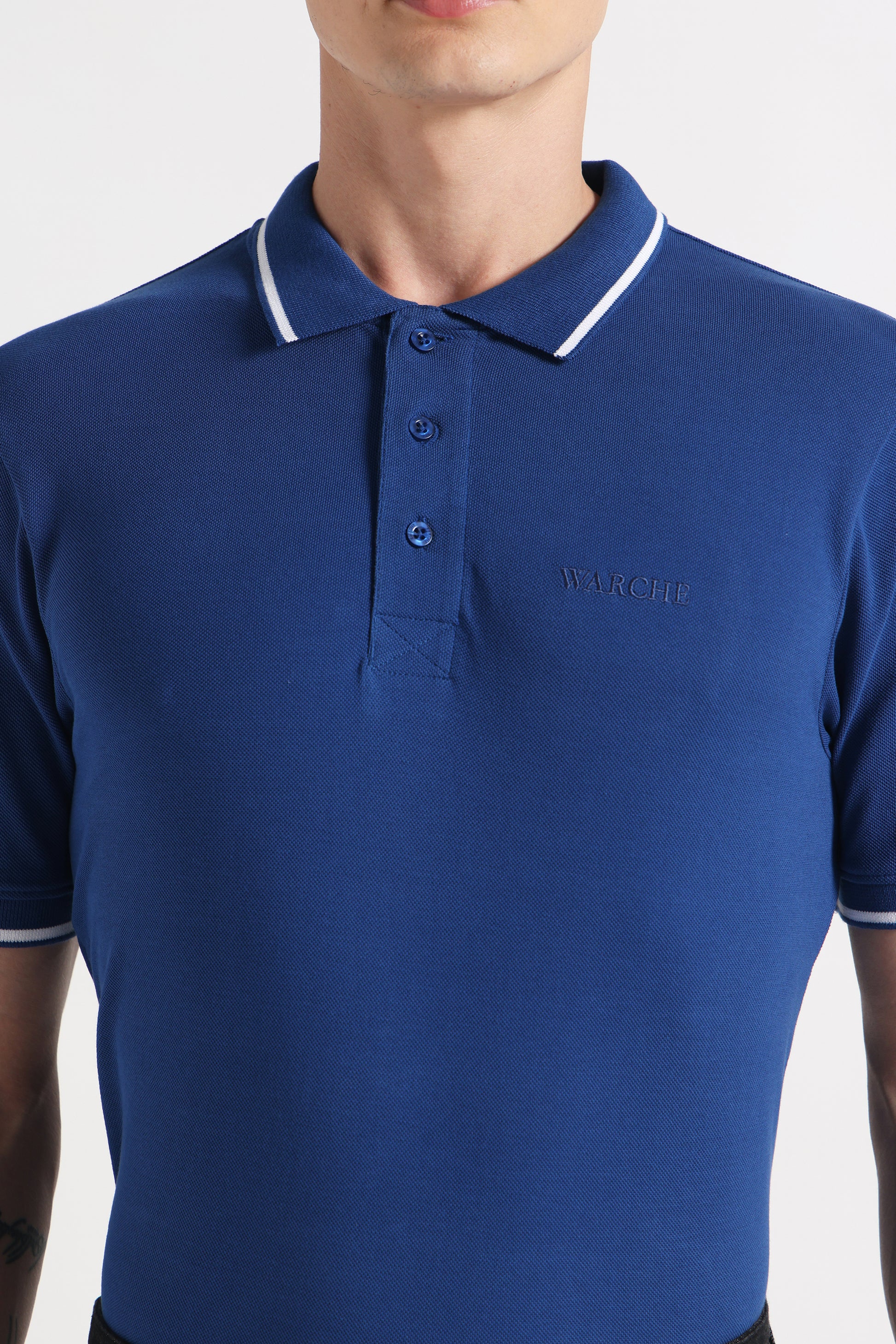 Indigo Drift Polo Organic Cotton T-Shirt – 220 GSM
